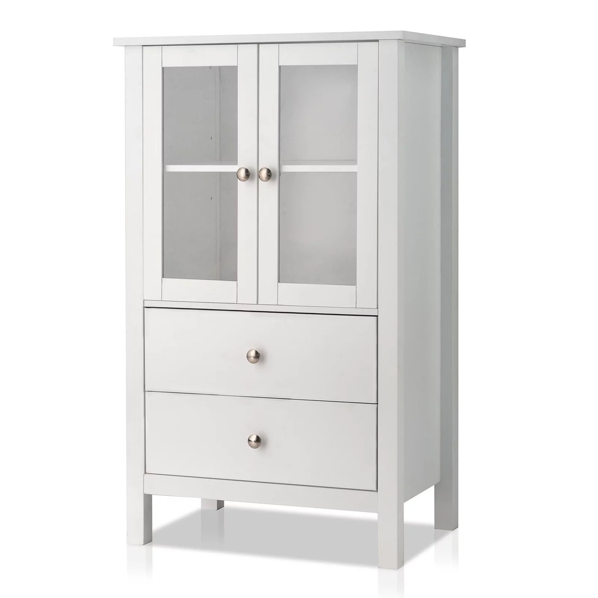 White Free Standing Bathroom Cabinet with Drawer and Shelf E8412