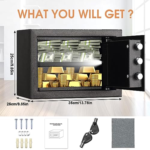 1.0 Cubic Feet Fireproof Waterproof Digital Safe with Keypad Lock and Removable Shelf Z5866