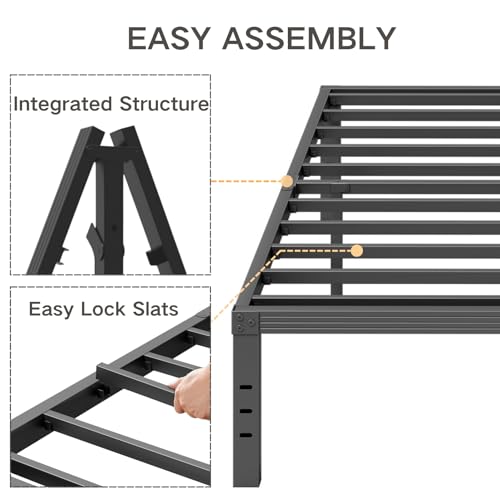 Full Size 18" Tall Heavy Duty Metal Platform Bed Frame G394292