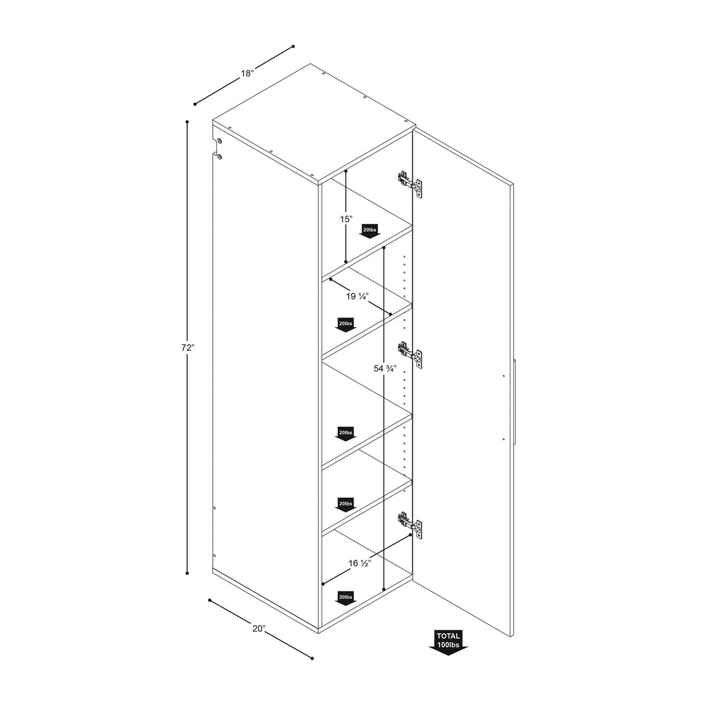 Light Gray Wall Mounted Garage Storage Cabinet A2862