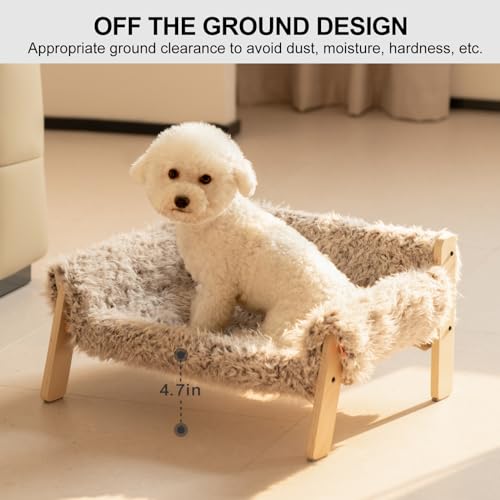 Cat Couch Bed with Removable Mattress Cover (Plush Beige) A60550