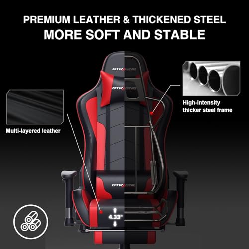Gaming Chair with Footrest Speakers Bluetooth Ergonomic C636