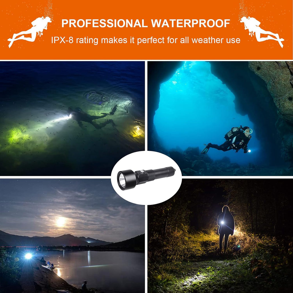 1300 Lumens IPX-8 Waterproof Dive Light F441