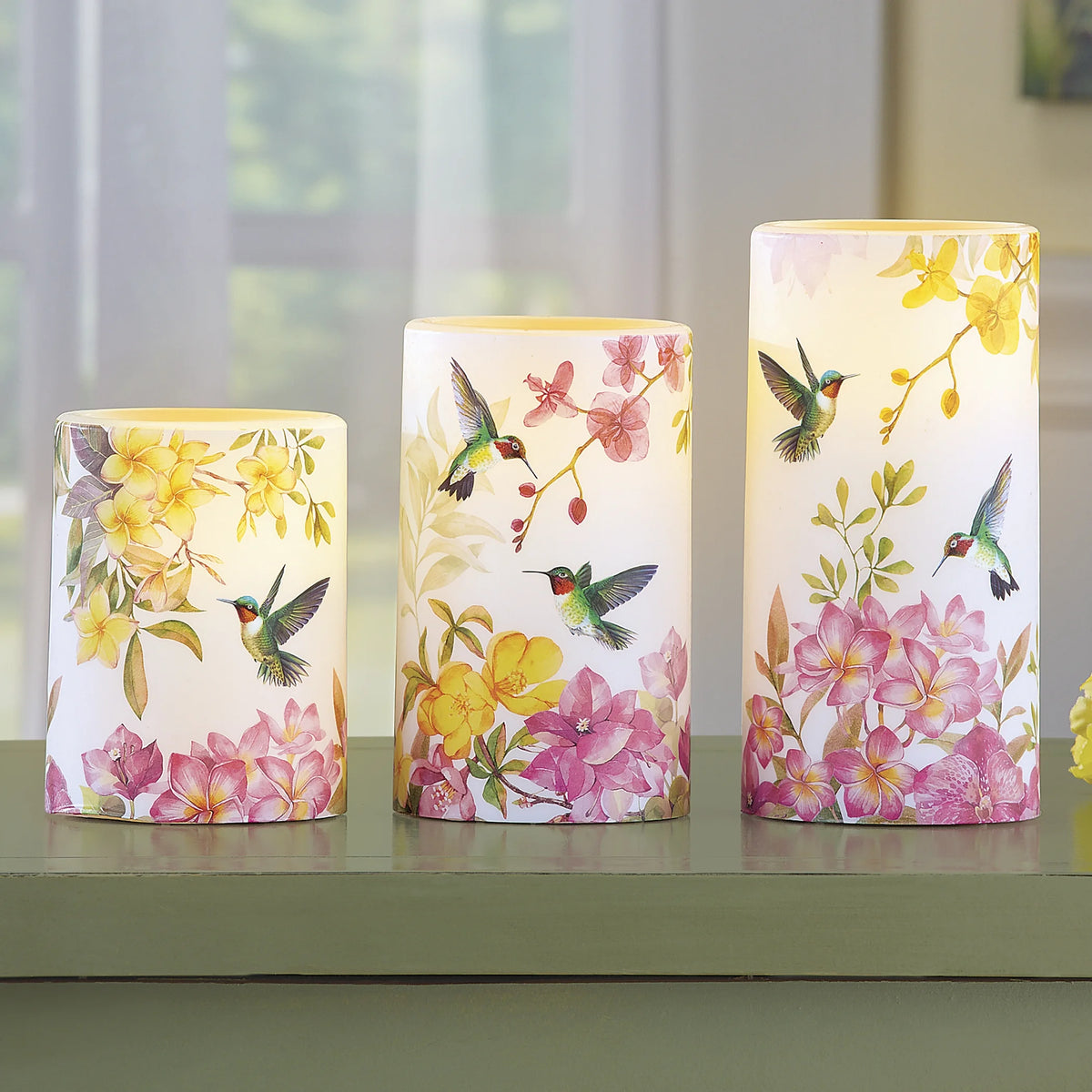 Floral Candles Set of 3 V4740