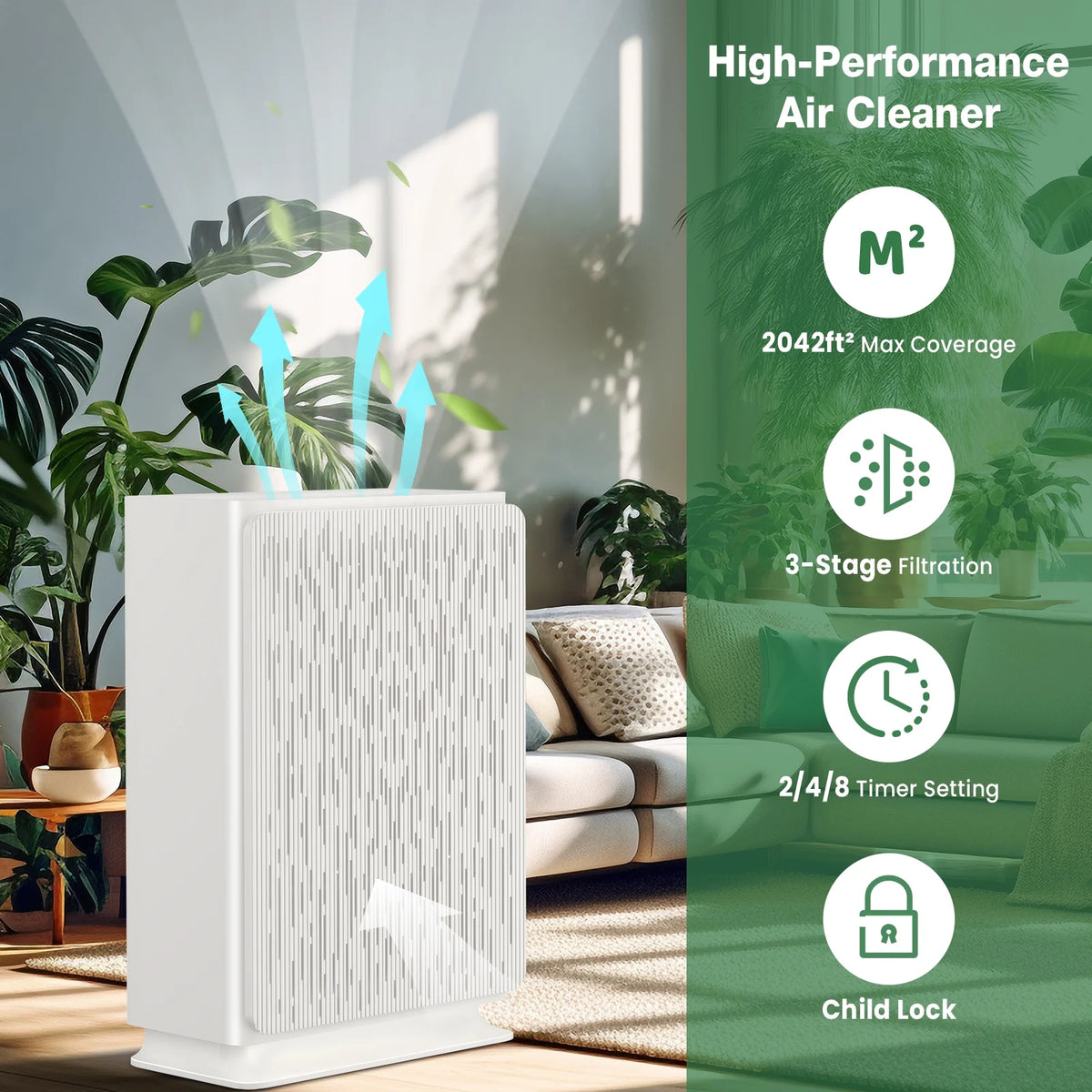 H13 True HEPA Air Purifier for Large Room J841