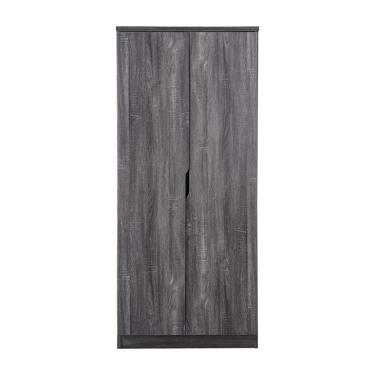 Contemporary Wood Wardrobe in Distressed Gray O5968