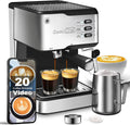 Black 20 Bar Espresso Coffee Machine with Milk Frother Steam Wand, 1.5L Water Tank R754841