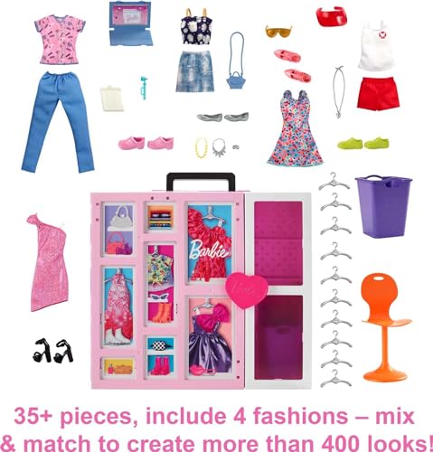Barbie Dream Closet Playset with 35+ Doll Clothes & Accessories R384769