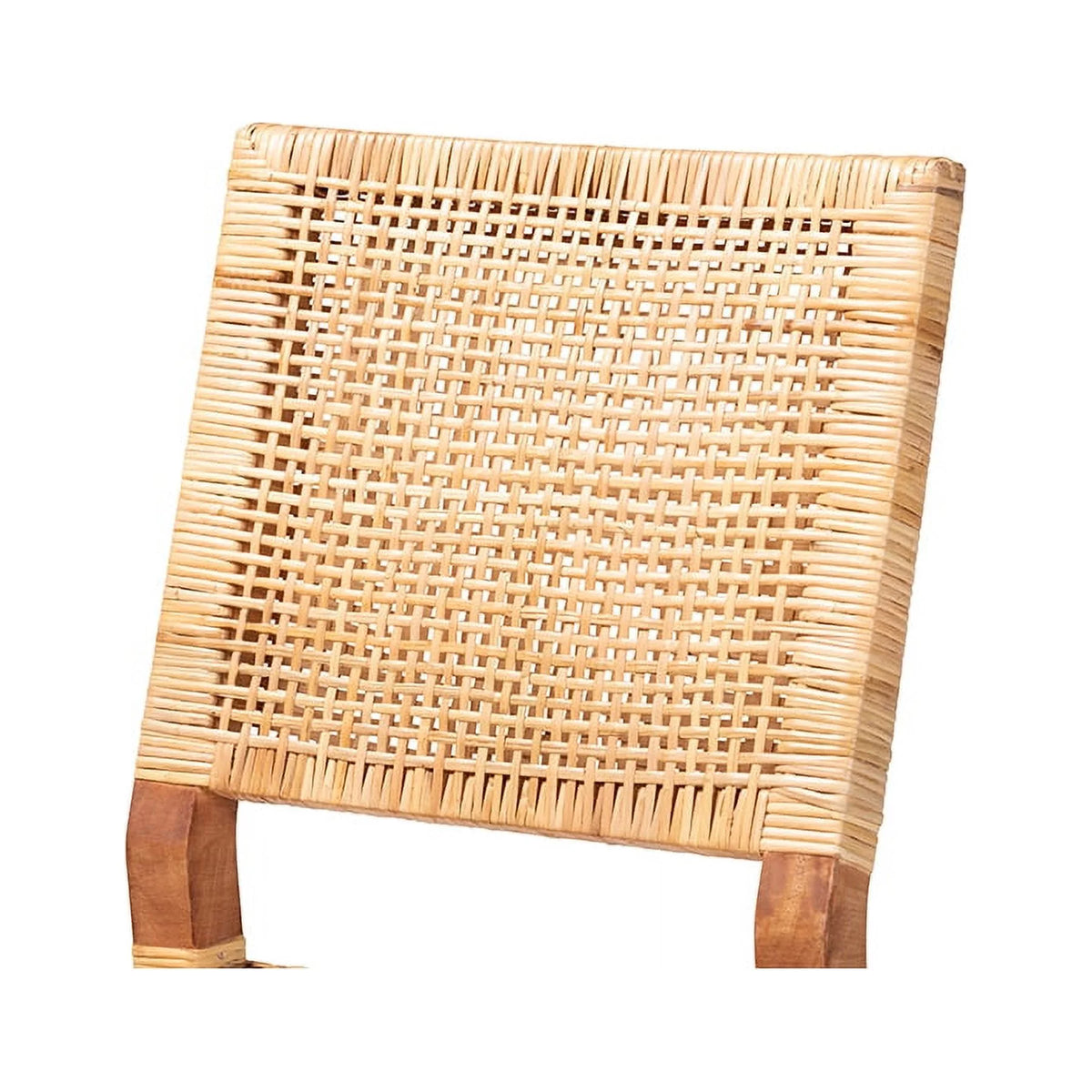 Natural Brown Rattan and Walnut Brown Wood Counter Stool S47724