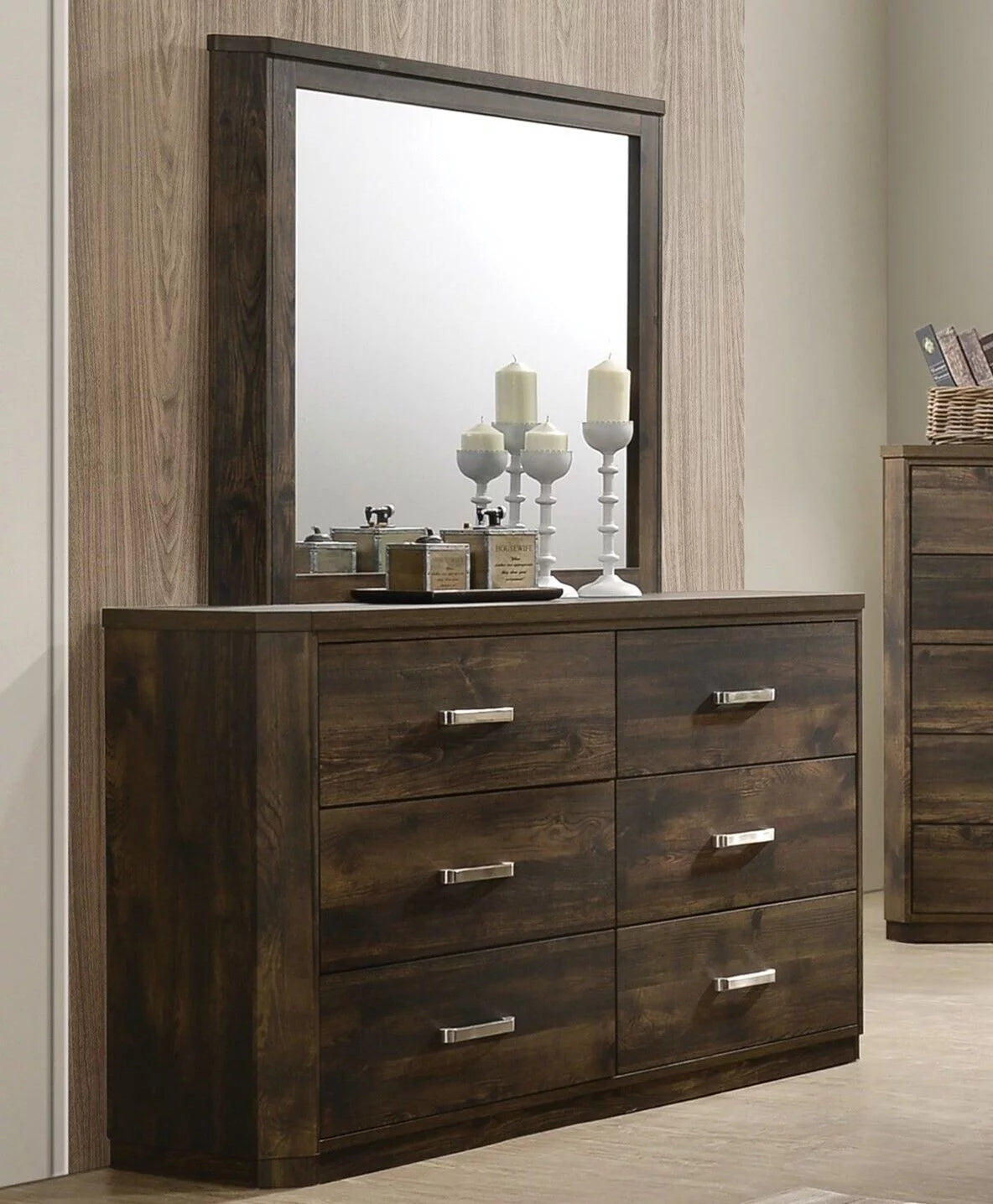 King Bedroom Set 4pc Wooden Furniture A998
