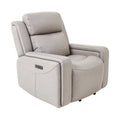 Light Grey Genuine Leather Recliner Chair Y291016