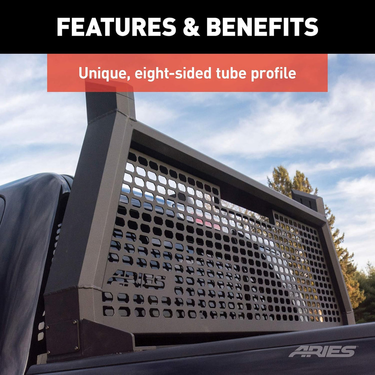 Black Aluminum Truck Headache Rack Cab Protector B12071