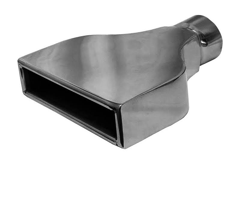 Black Chrome Rectangle Exhaust Tip 2.5x22 Inlet / 10x22 Long Y4592