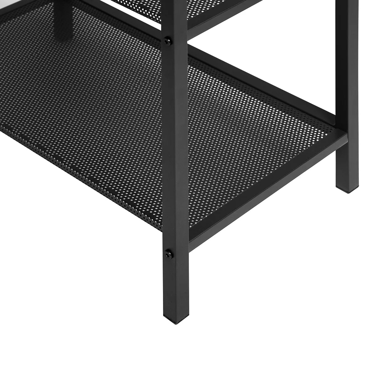 Black Study Desk with 2 Storage Shelves Metal Frame B649254