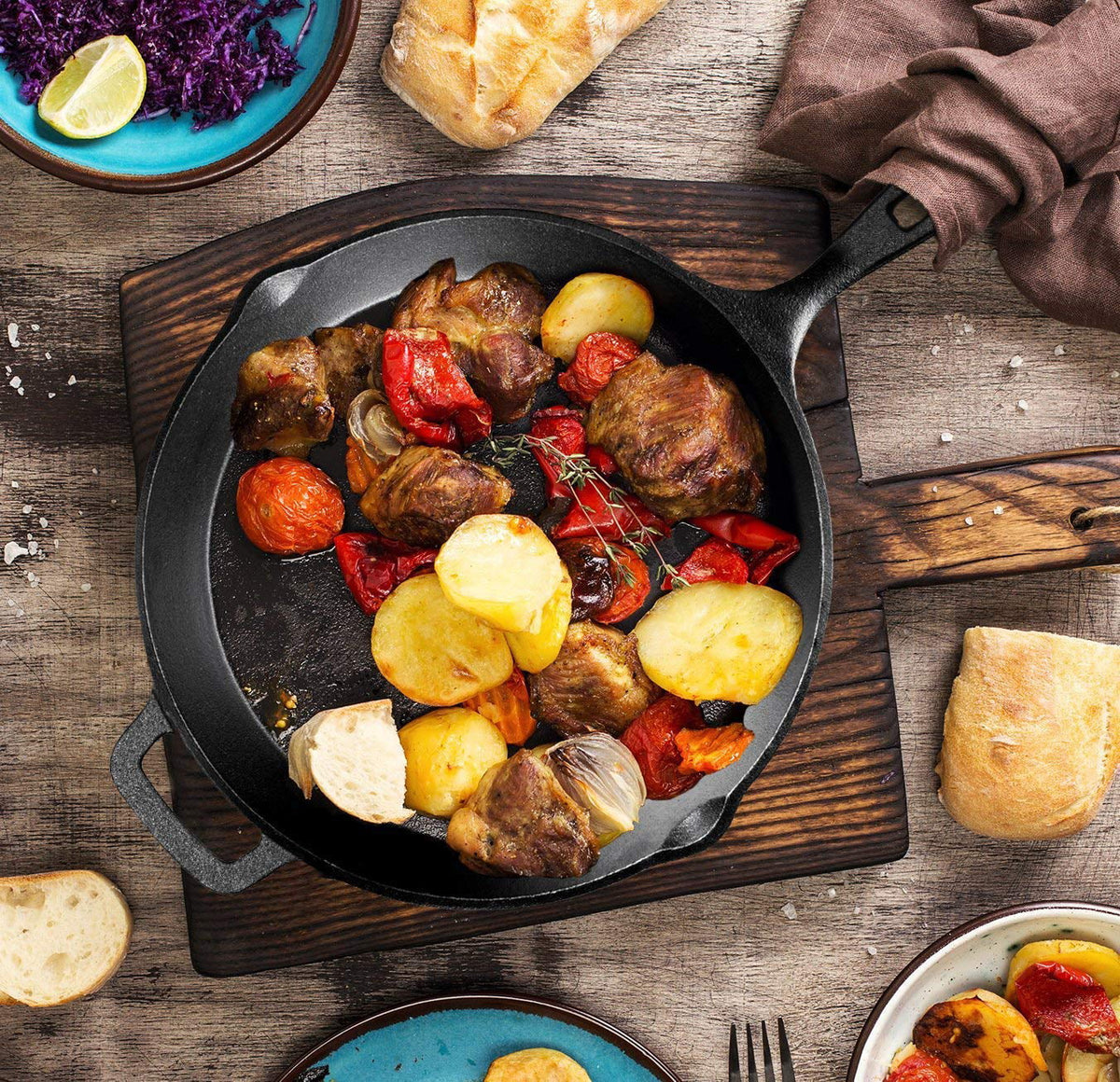 12'' Black Cast Iron Frying Pan Y713