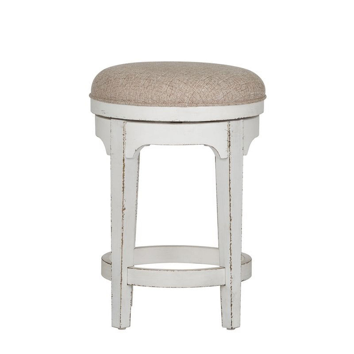 Antique White Console Swivel Stool Set W8945