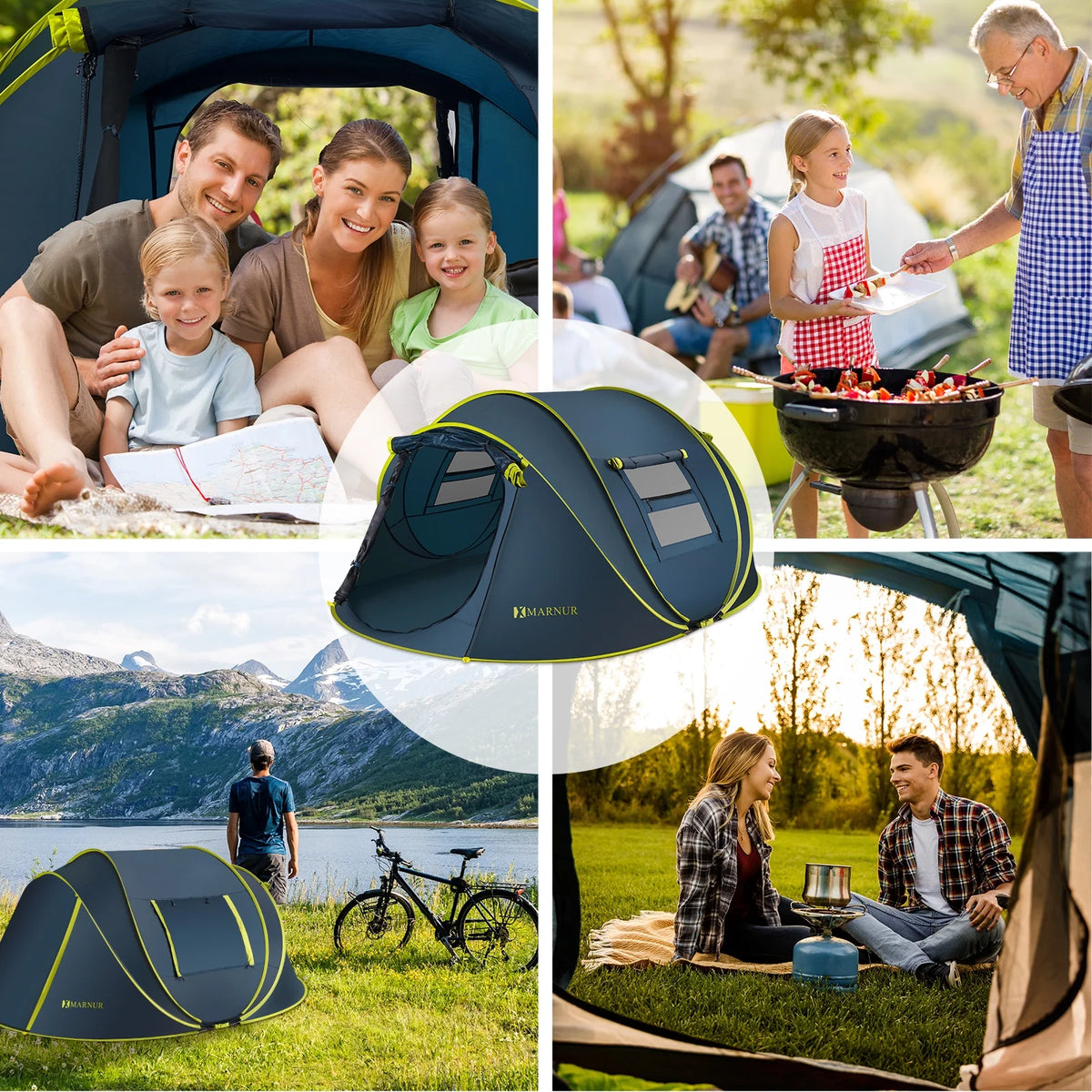4-Person Waterproof Pop Up Camp Tent K3898