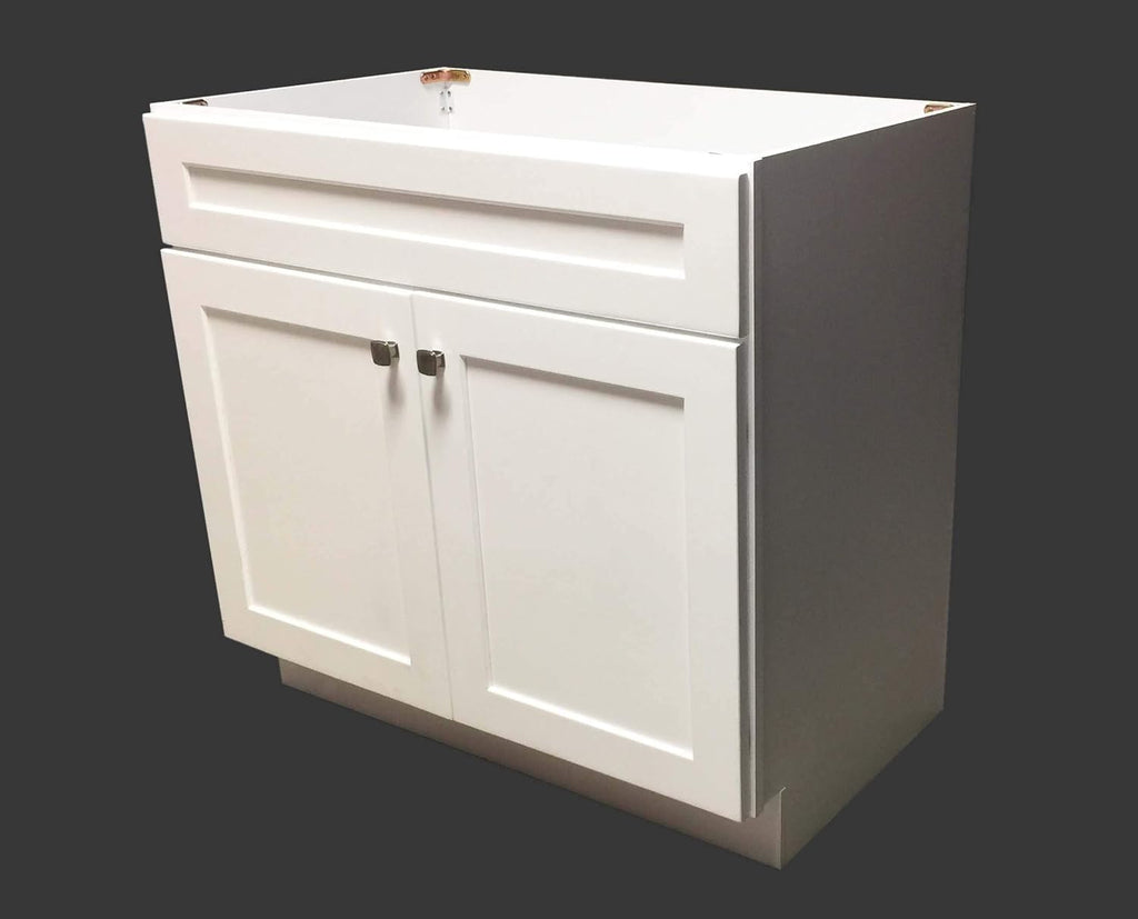 White Shaker Single-sink Bathroom Vanity Base Cabinet 24 Wide x 21 Deep B388
