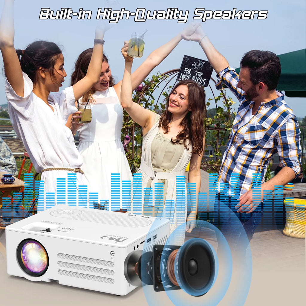 4K 1080P Wifi Bluetooth Projector with 100 Screen U326203