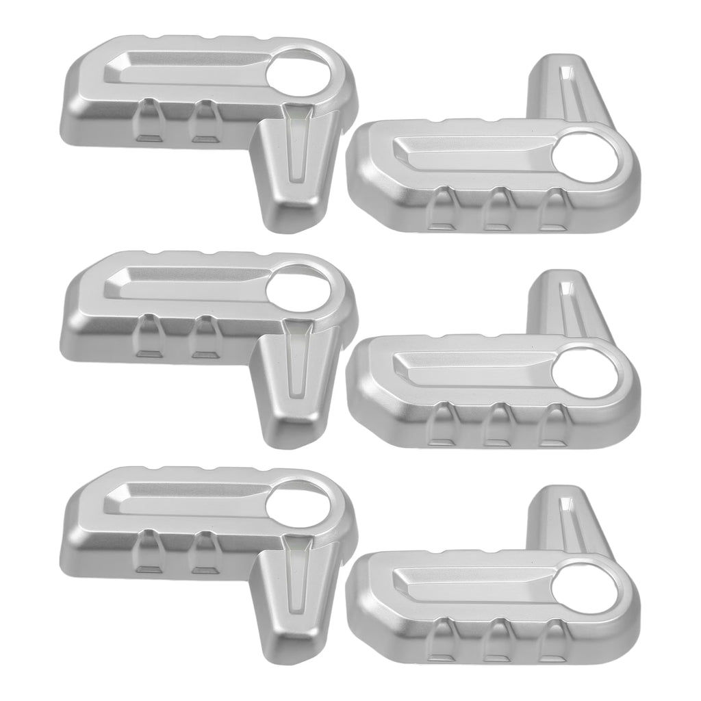 6pcs Hardtop Roof Removal Switch Handle Cover for Jeep Wrangler JL JLU Silver Tone L224