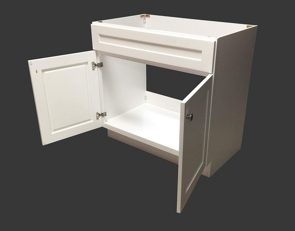 White Shaker Single-sink Bathroom Vanity Base Cabinet 24 Wide x 21 Deep B388