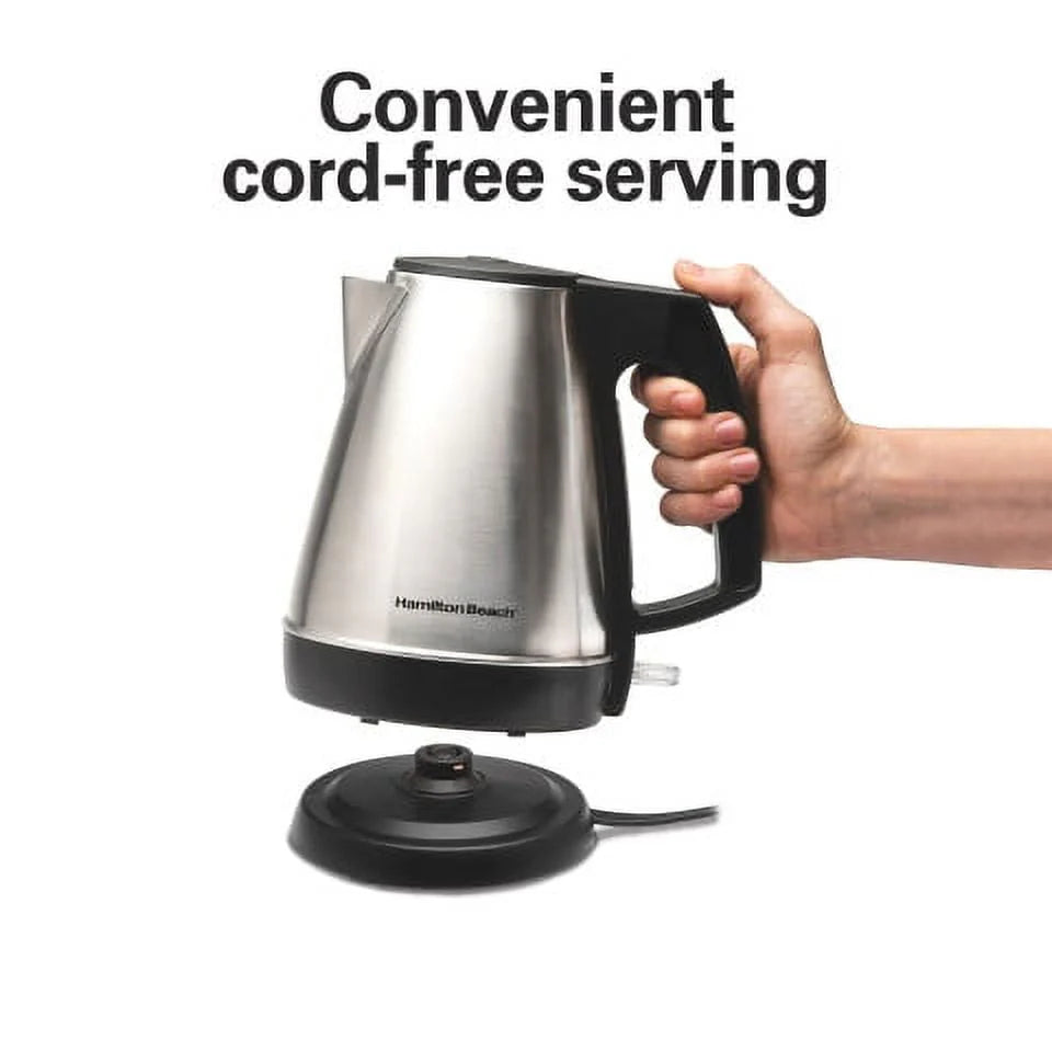 1 Liter Stainless Steel and Black Electric Kettle L51508