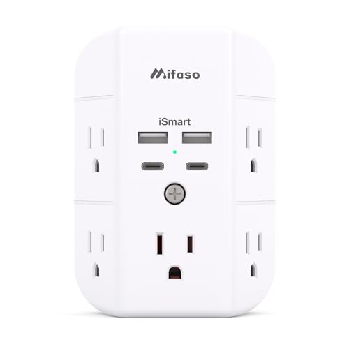 3-Sided Surge Protector Outlet with 4 USB Ports (2 USB C) A66821