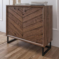 Oak Accent Chest Cabinet with 2 Doors & Adjustable Shelf S815