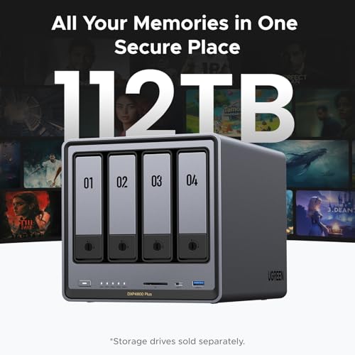 4-Bay Desktop NAS with Intel Pentium Gold 8505 CPU, 8GB DDR5 RAM, 128G SSD, 10GbE, 2.5GbE, M.2 NVMe Slots, 4K HDMI A715