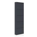 5 Tier Metal Shoe Cabinet with Cover, Anthracite W5860