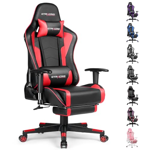 Gaming Chair with Footrest Speakers Bluetooth Ergonomic C636
