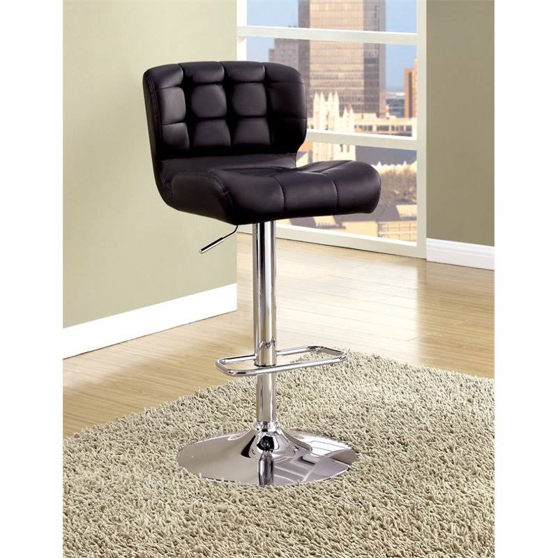 Black Faux Leather Adjustable Bar Stool D29415