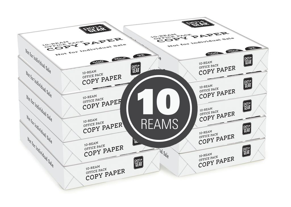 Copy Paper, 8.5 x 11, 92 Bright White, 20 lb., 10 Ream Case (5,000 Sheets) T851