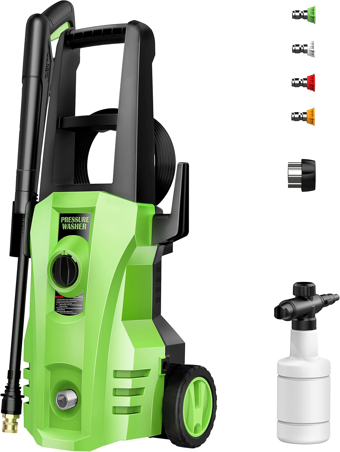 Electric Pressure Washer 3200 PSI / 2.6 GPM with Nozzles, Foam Cannon O147