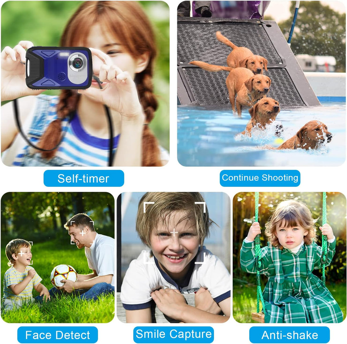 Waterproof 1080P 21MP Digital Camera with 2.8 LCD Screen 8X Zoom A4613