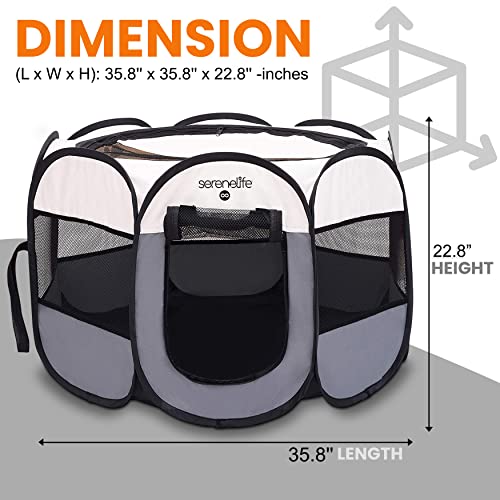 8-Panel Foldable Pet Playpen with Food/Water Bowl, Red D550601