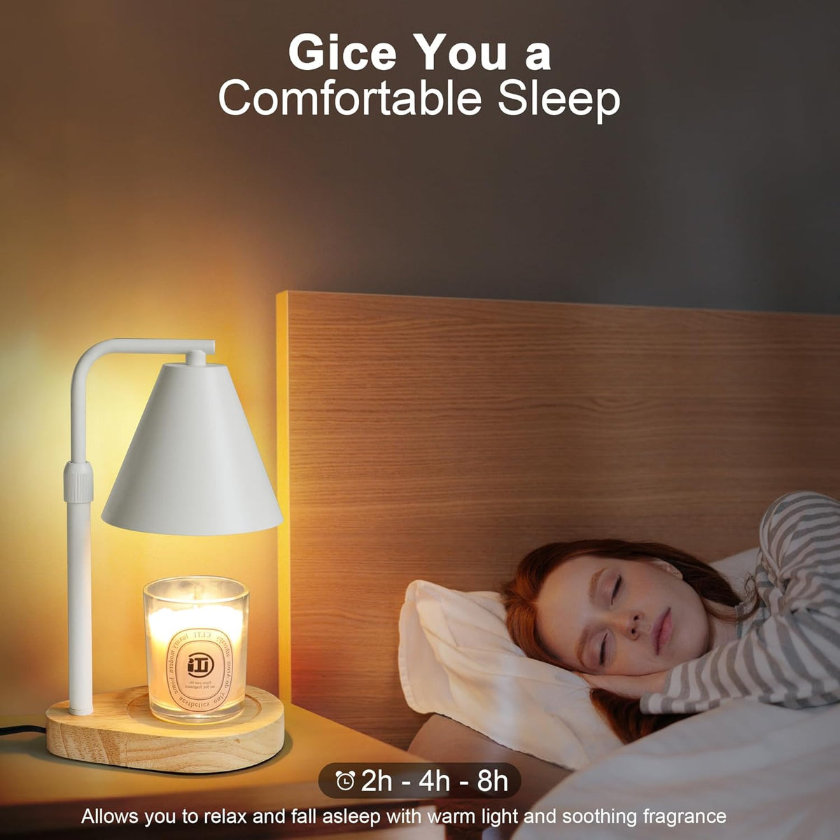 Candle Warmer Lamp with Timer, Adjustable Height Dimmable, 2 Bulbs G903239