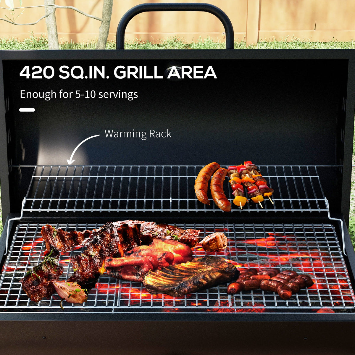 Wheeled Charcoal BBQ Grill C8113