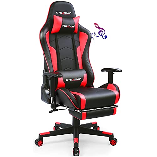 Gaming Chair with Footrest Speakers Bluetooth Ergonomic C636