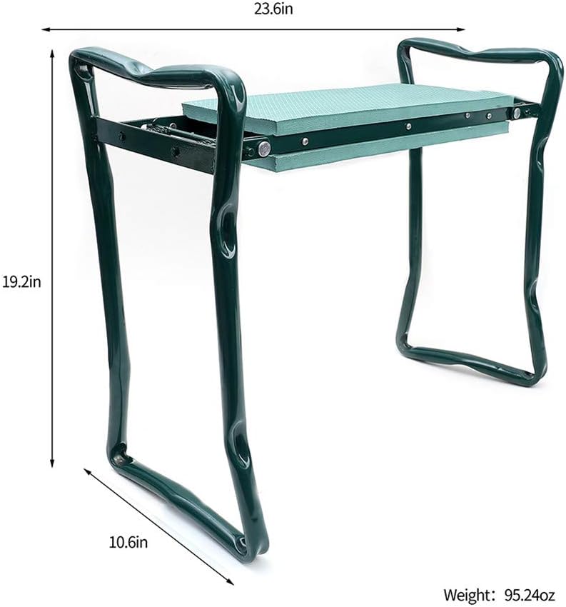 Garden Kneeler Seat Foldable Stool with Tool Bag EVA Foam Pad R10642