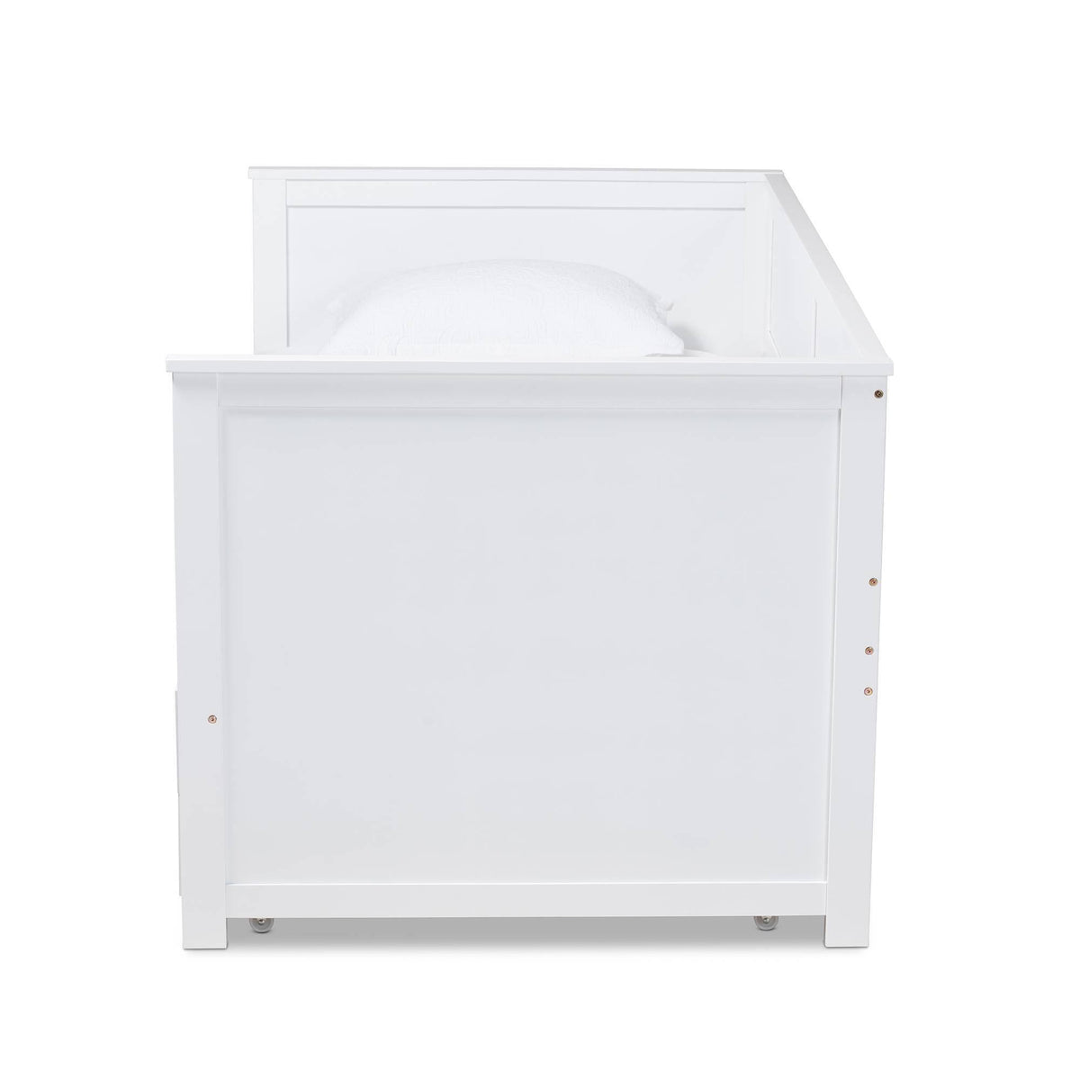 White Finished Wood Expandable Twin Size to King Size Daybed with Storage Drawers T458
