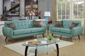 Modern Polyfiber Linen-Like Fabric Sofa Loveseat Set F864