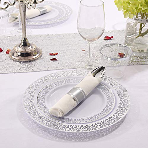350 Pieces Gold Glitter Disposable Dinnerware Set J8423