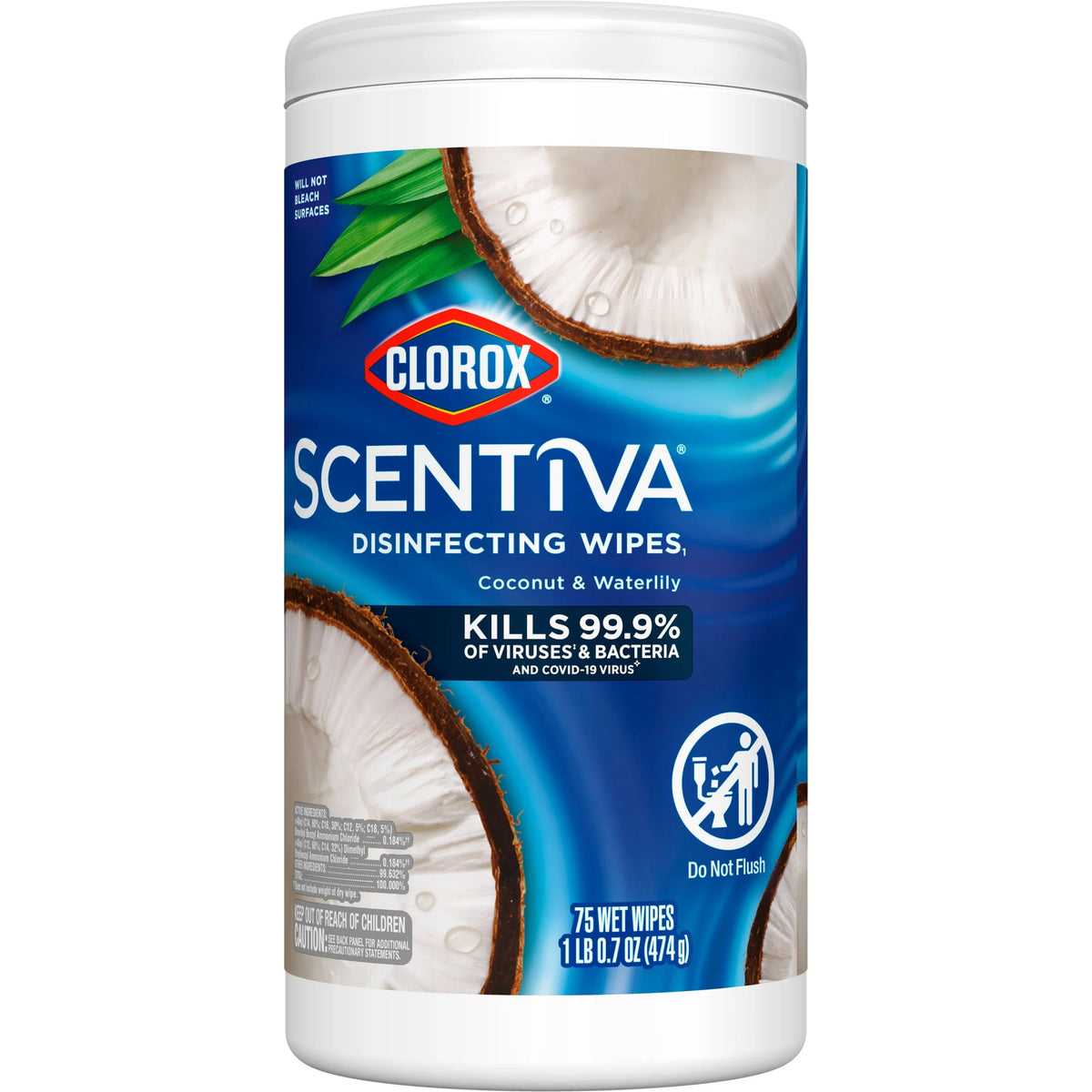 Coconut and Waterlily Cleaning Wipes 225 Count 3 Pack A86396