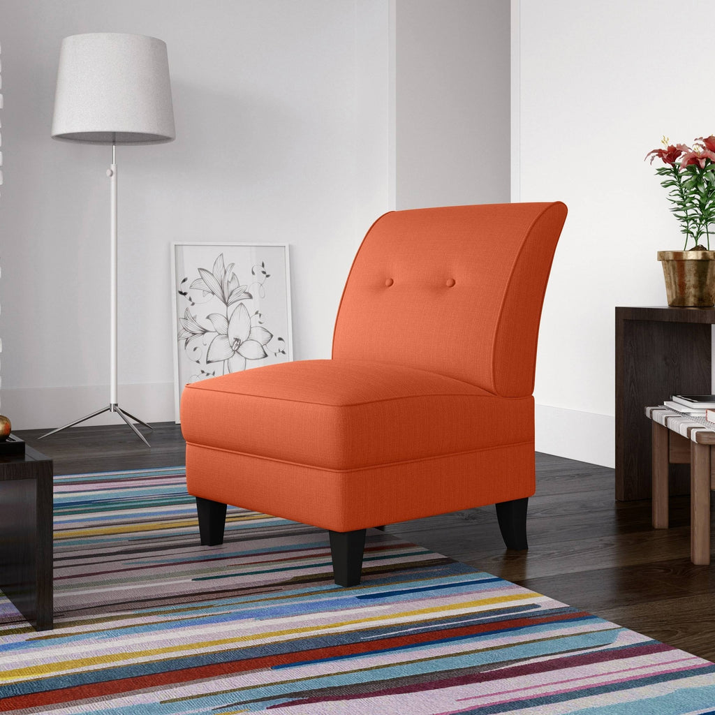 Orange Linen Armless Chair O8690