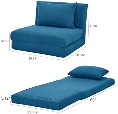Convertible Chair Bed with 1 Matching Pillow Z5015
