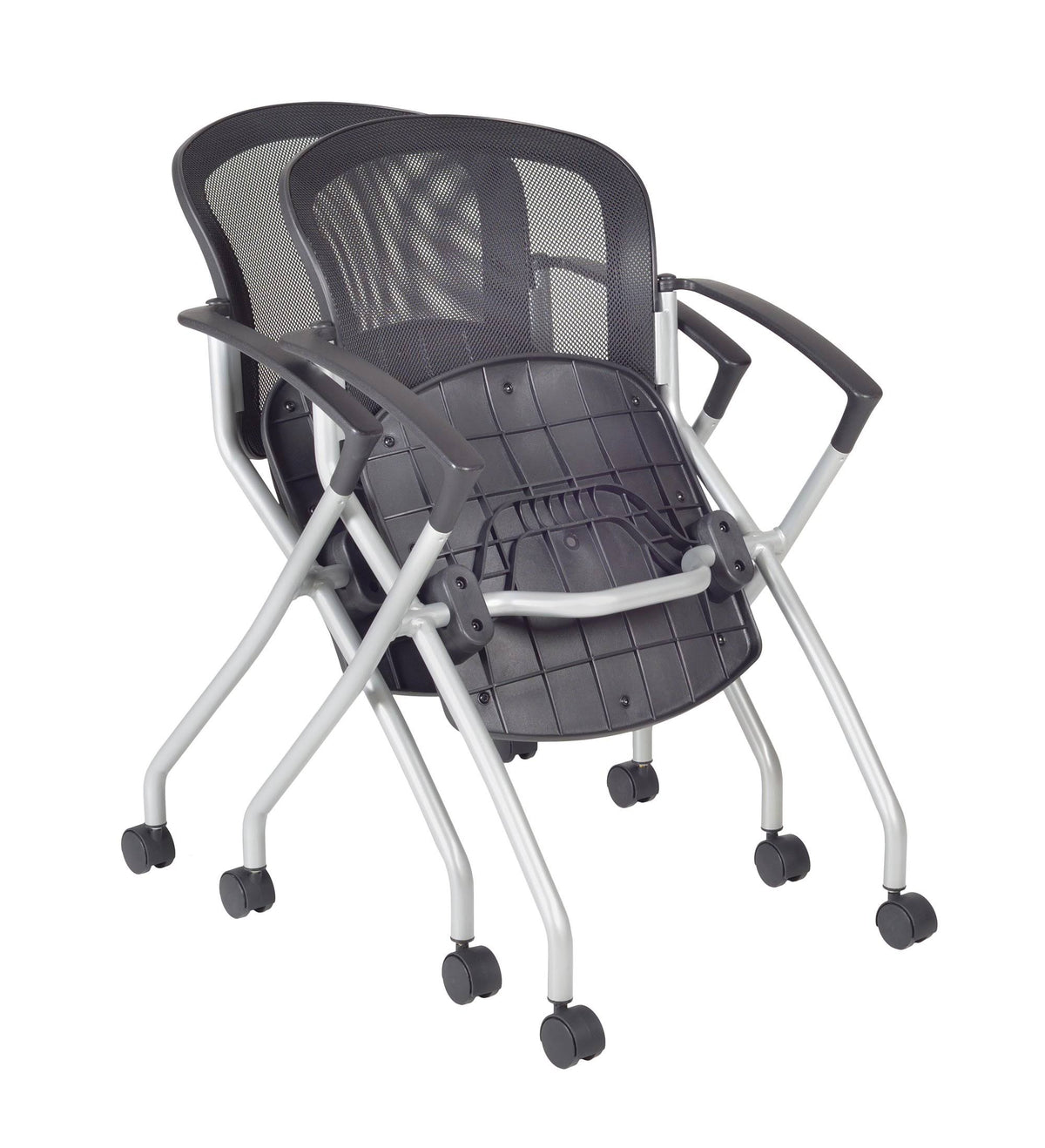 Mocha Walnut Training Table and 2 Nesting Chairs Z36324