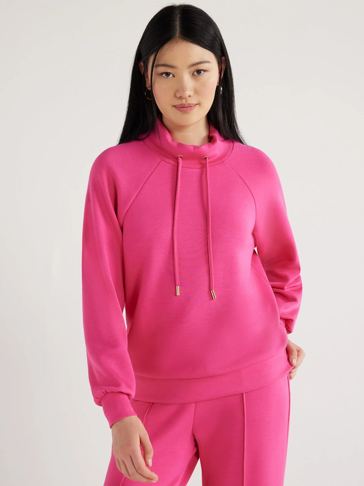 Women's Scuba Knit Funnel Neck Sweatshirt P889