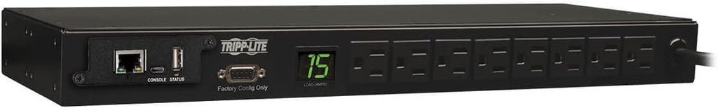 Metered PDU, 15A, 13 Outlets, 120V, 15 ft. Cord, 1U Rack-Mount Power J219595