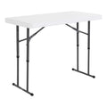 4 Foot Adjustable Folding Table White Granite G6248